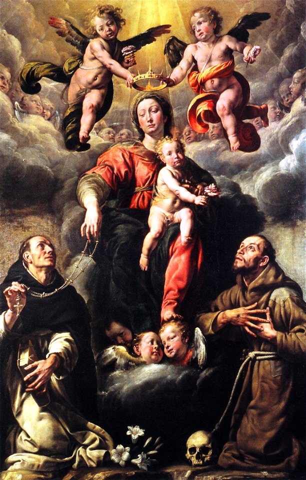 Madonna col Bambino adorata dai santi Domenico e Francesco - Tanzio da Varallo