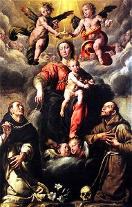 Madonna col Bambino adorata dai santi Domenico e Francesco - Tanzio da Varallo