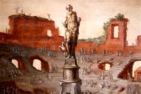 Maerten van heemskerk, tauromachia nel colosseo in rovina, 1552, 02