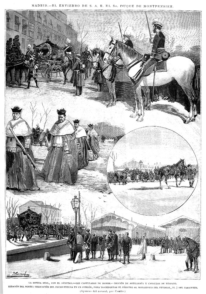 Madrid, el entierro del duque de Montpensier