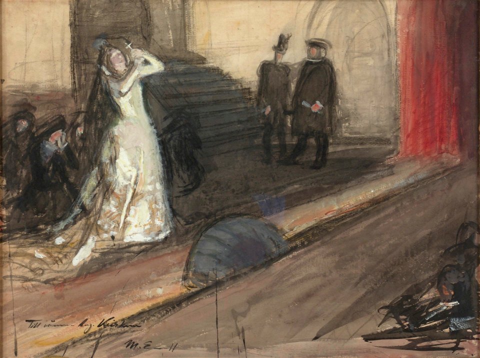 Magnus Enckell - Theatre Scene (Ida Aalberg as Maria Stuart)