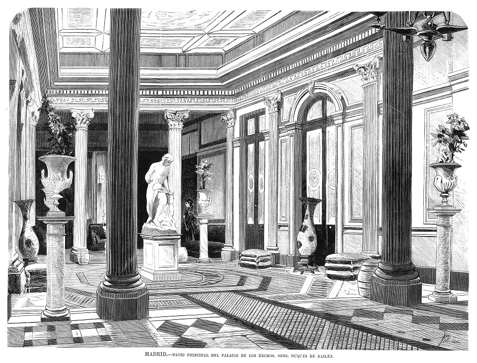 Madrid. — Patio Principal del Palacio de los Excmos. Sres. Duques de Bailén