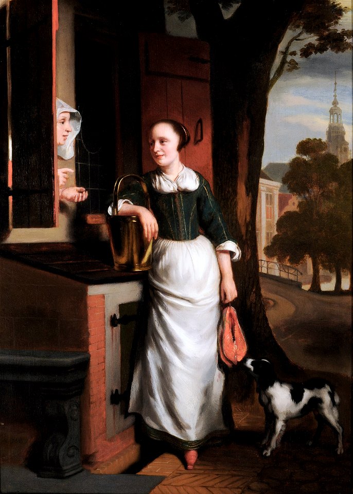 Two chattering housewives, by Nicolaes Maes