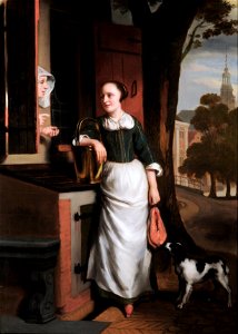 Two chattering housewives, by Nicolaes Maes