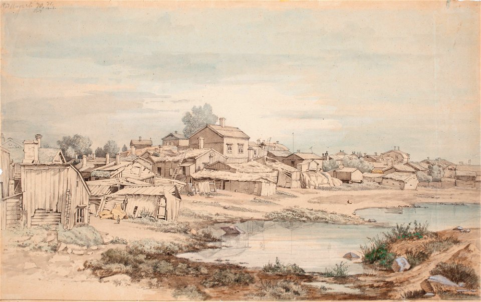 Magnus von Wright - Katajanokka, luonnos - A I 36-4 - Finnish National Gallery