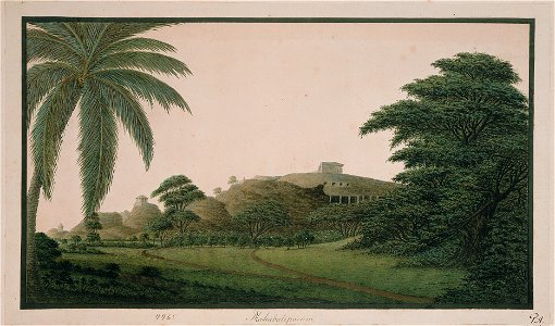 Mahabalipuram nær Madras - Peter Anker (1744–1832) - Kulturhistorisk museum, UiO - UEM4465
