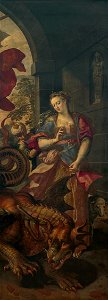 Maerten de Vos - St. George and the princess of Silene return to the city with the vanquished dragon
