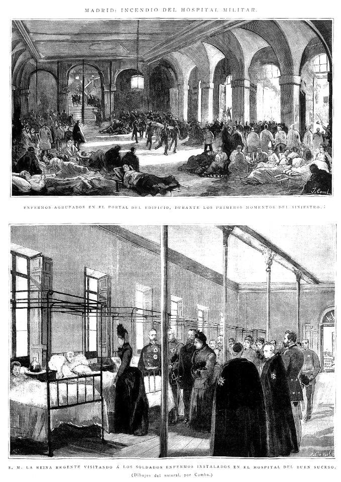 Madrid. Incendio del hospital militar. La Ilustración Española y Americana, p. 100. 15 de febrero de 1889