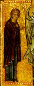 Maestro del bigallo, crocifisso di palazzo barberini, dettaglio vergine dolente