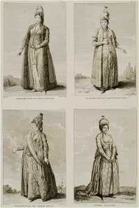 Mahométane en habit d'hyver Mahométane en habit de printemps Mahométane en habit d'été Femme esclave - D'ohsson Mouradgea - 1790