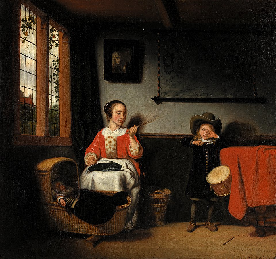 Nicolaes Maes - Een jongen met een trommel