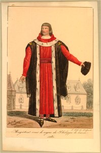 Magistrat sous le regne de Philippe le hardi 1280 (BM 1871,1209.1839). Free illustration for personal and commercial use.