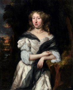 'Portrait of a Lady Standing in a Landscape' by Nicolaes Maes, 1676
