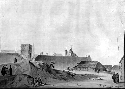 Mahiloŭ, Alejnaja brama. Магілёў, Алейная брама (J. Pieška, 1800) (2)