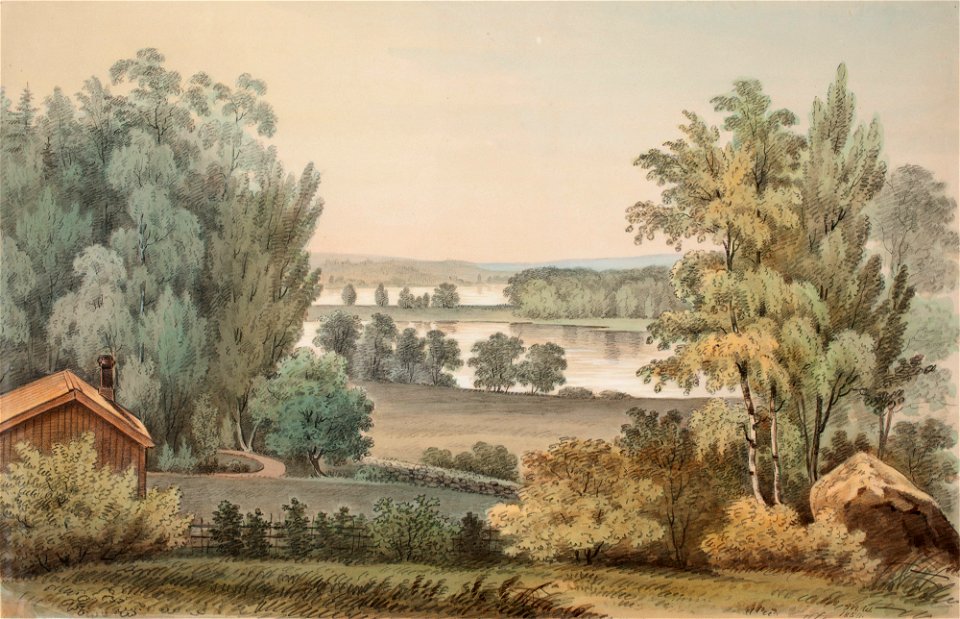 Magnus von Wright - Maisema Träskändan kartanon lähettyviltä - A II 786-3 - Finnish National Gallery
