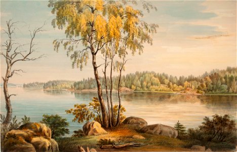 Magnus von Wright - Rantamaisema Träskändan kartanon läheltä - A II 786-4 - Finnish National Gallery