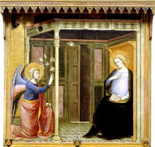 Maestro della madonna strauss, annunciazione, 1390s
