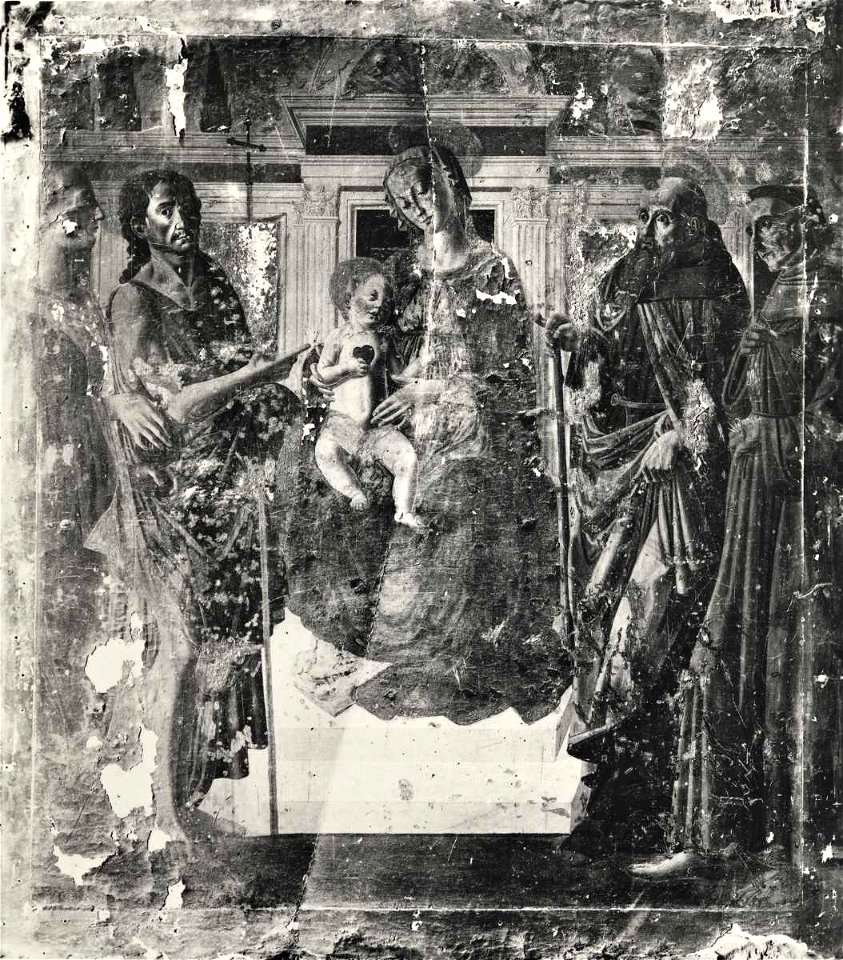 Maestro della predella di Casa Colonna - Madonna con Bambino in trono tra santa Maria Maddalena, san Giovanni Battista, san Francesco d'Assisi e sant'Antonio Abate, Propositura del SS. Nome di Gesù