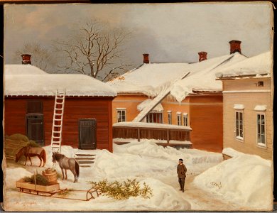 Magnus von Wright - The Liljenstrand House in Winter - A IV 3488 - Finnish National Gallery