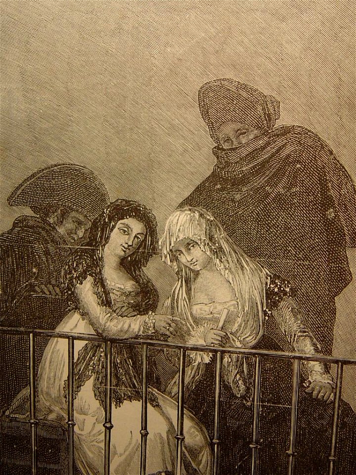 Majas on the balcony - after Francisco Goya