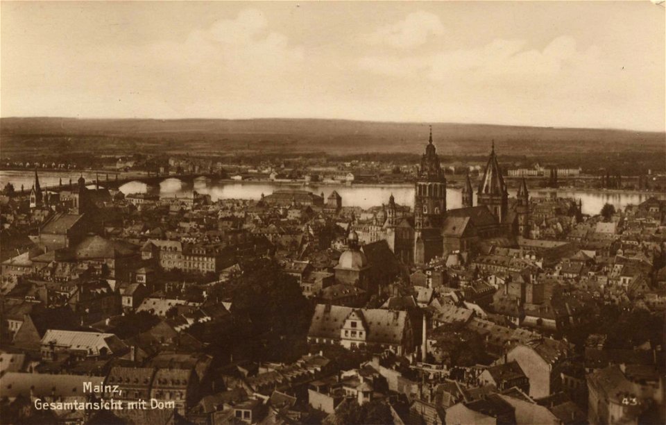 Mainz, Rheinland-Pfalz - Stadtansicht mit Dom (Zeno Ansichtskarten)