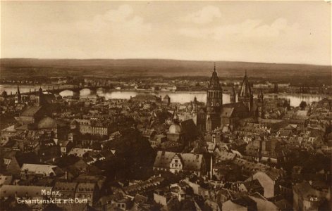 Mainz, Rheinland-Pfalz - Stadtansicht mit Dom (Zeno Ansichtskarten)
