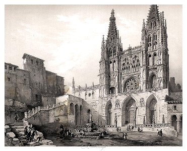 Main facade Cathedral of Burgos 1850 Villaamil