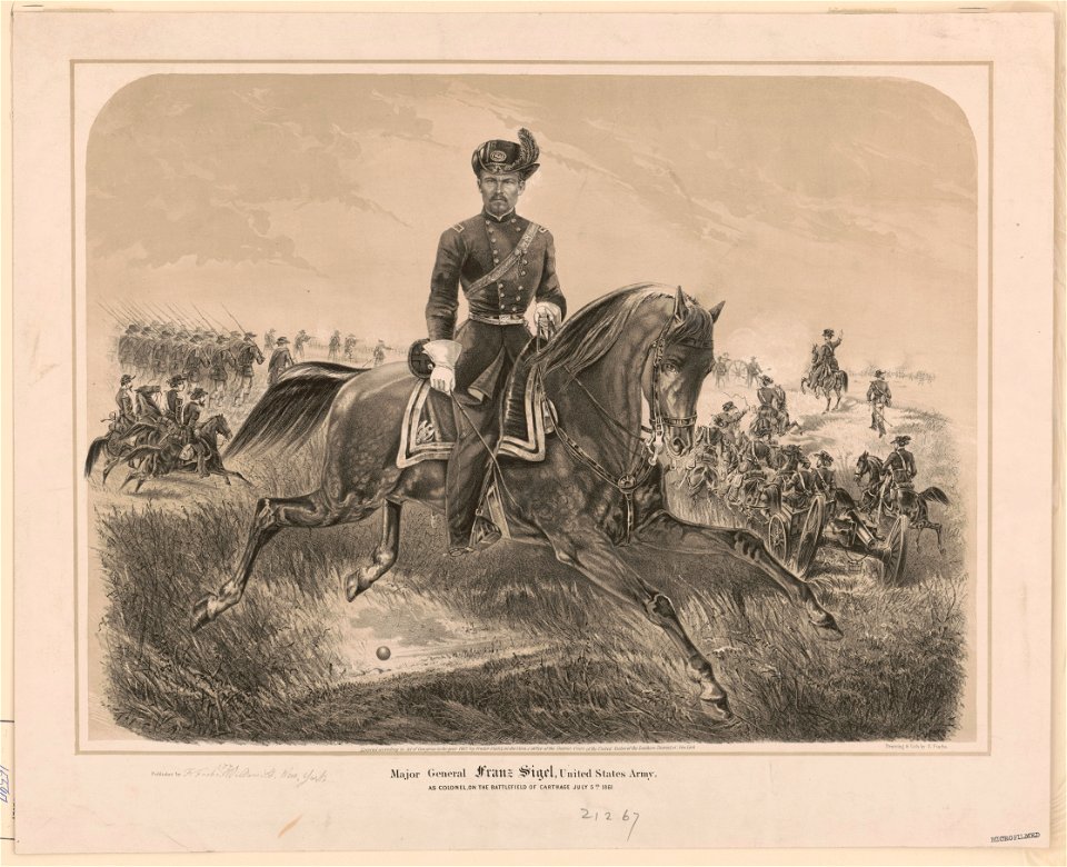 Major General Franz Sigel, United States Army, as colonel, on the battlefield of Carthage July 5th 1861 LCCN2003688074
