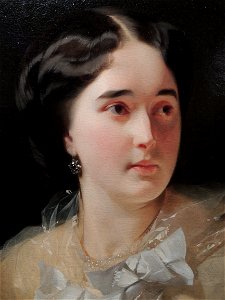 Daria Olsufjeva (Moro) by I. Makarov (1856, Tropinin museum) detail