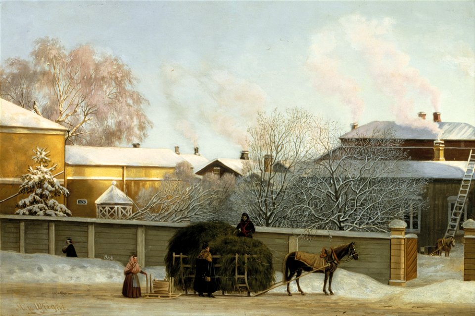 Magnus von Wright - Annankatu on a Cold Winter Morning - Google Art Project