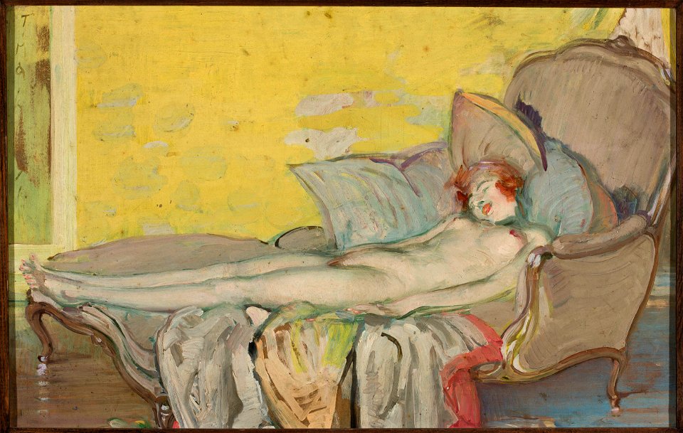Makowski, Tadeusz (przypisywany) - Akt dziewczynki na kanapie - MPW 2737 MNW - National Museum in Warsaw