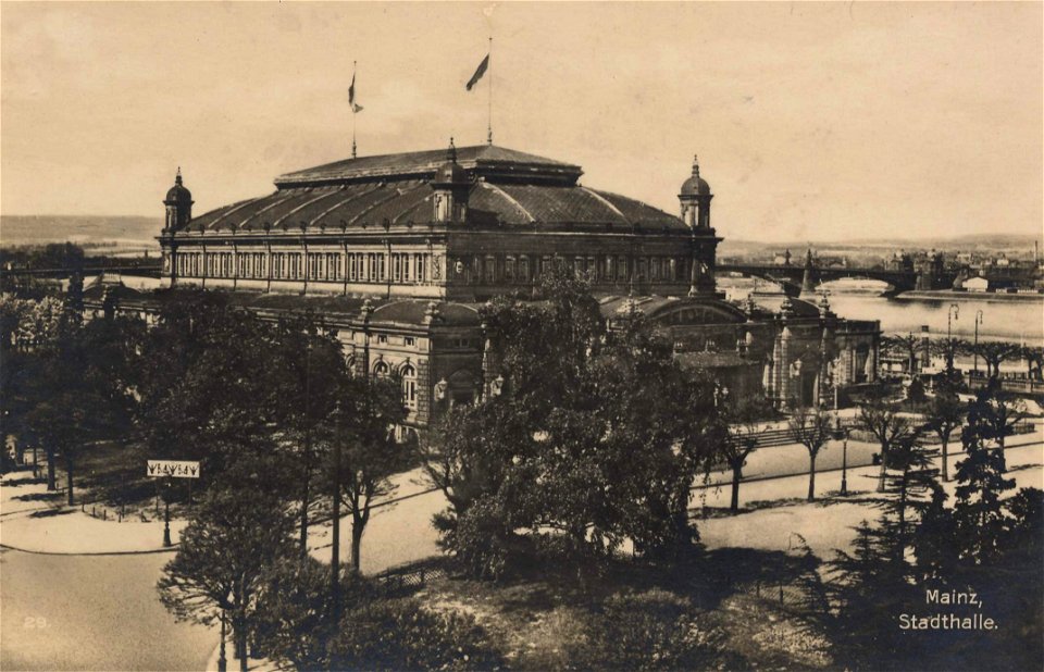 Mainz, Rheinland-Pfalz - Stadthalle (2) (Zeno Ansichtskarten)