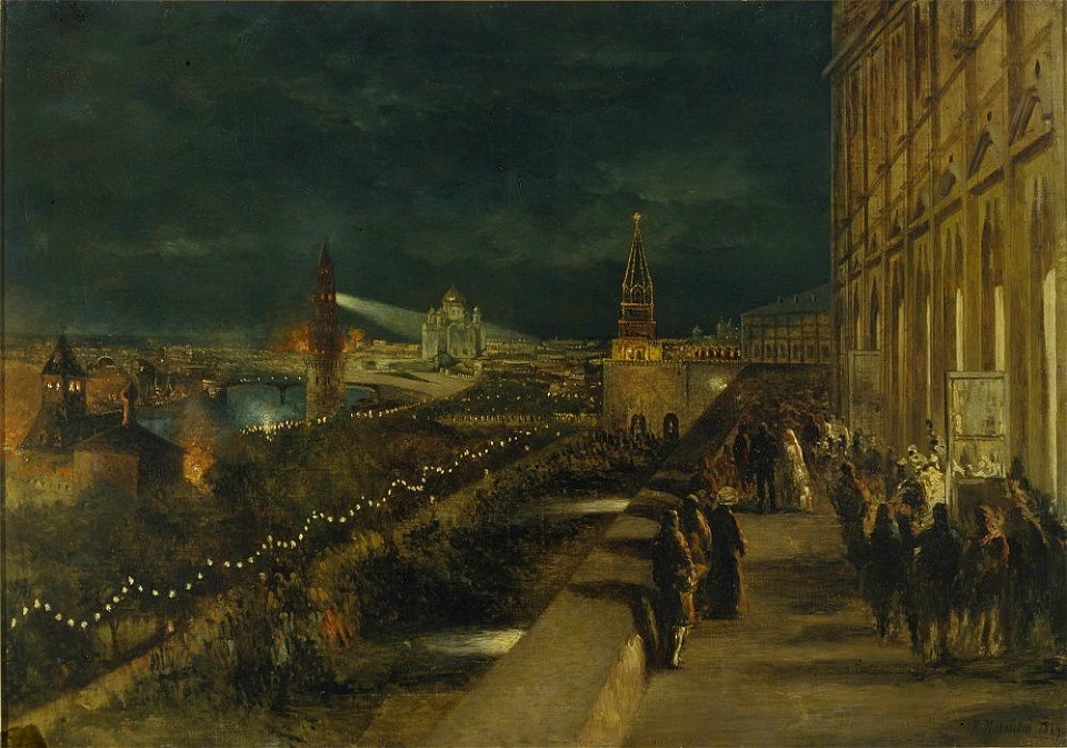 Makovsky Illiuminaciya Moskvy po sluchaiu koronacii 1883 goda