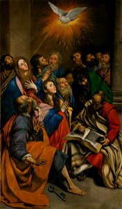 Maino Pentecostés. Lienzo. 285 x 163 cm. Museo del Prado. Free illustration for personal and commercial use.