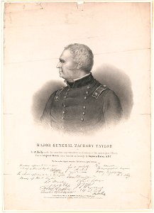 Major General Zachary Taylor - by A. Hoffy, under the immediate superintendence & directions of the undersigned officers, from an original sketch taken from life at Camargo by Captain Eaton, LCCN2018645790. Free illustration for personal and commercial use.