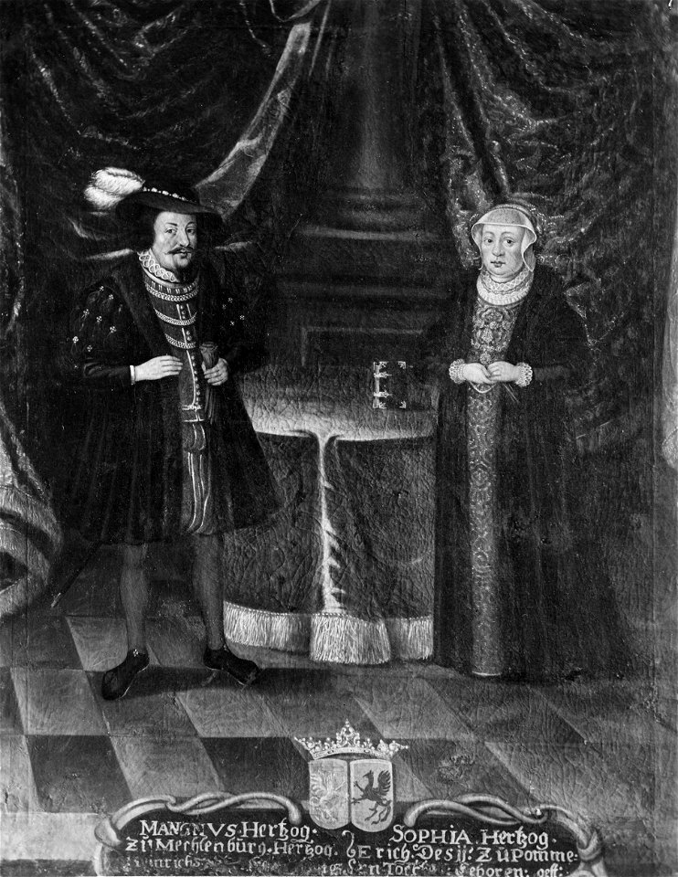 Magnus, 1441-1503, hertig av Mecklenburg, Sofia , död 1504, prinsessa av Pommern - Nationalmuseum - 15539