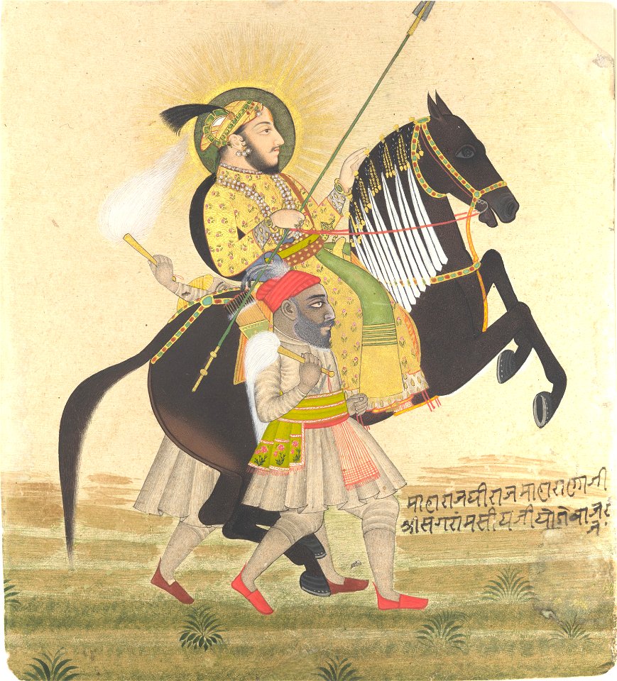 Maharana Sangram Singh Riding a Prize Stallion