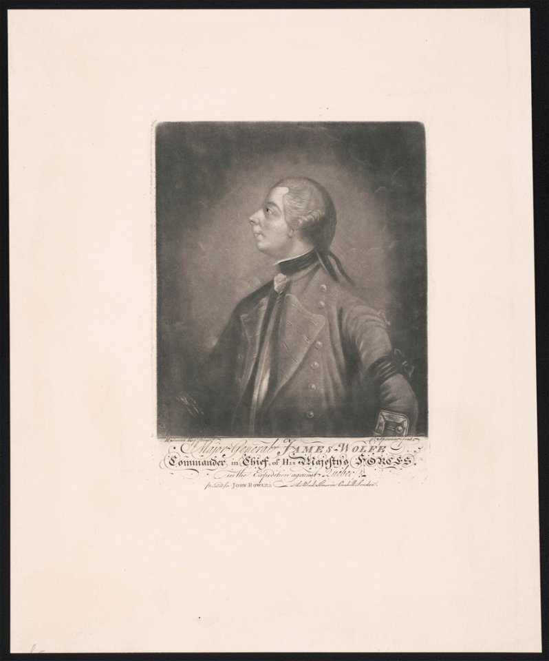 Major General James Wolfe, commander in chief of his majesty's forces in the expedition against Quebec - H. Smith Esqr. pinxt. ; C. Spooner fecit. LCCN2012649660