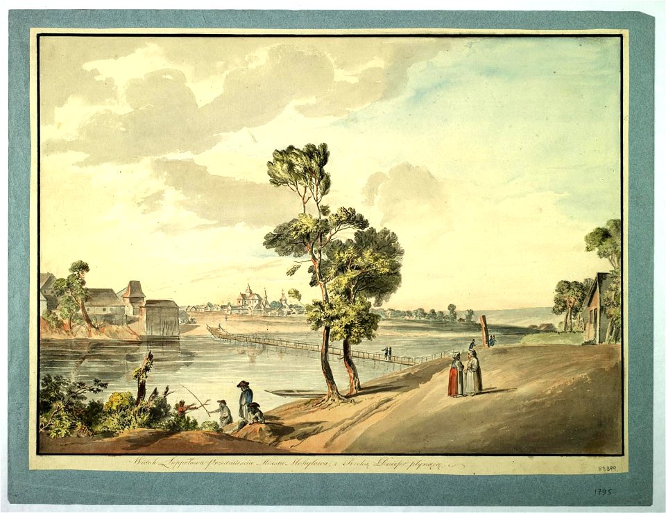 Mahiloŭ, Dniapro. Магілёў, Дняпро (J. Pieška, 1800)