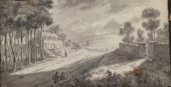 Maison et chapelle des lépreux sur le chemin de la porte des Flandres vers Anderlecht