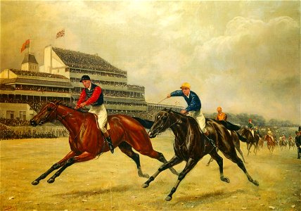 Major Godfrey Douglas Giles (1857-1923) - Persimmon winning the Derby at Epsom - RCIN 404338 - Royal Collection