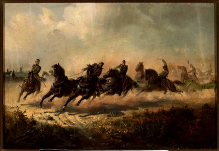 Maksymilian Gierymski - Artillery charge - MP 965 - National Museum in Warsaw. Free illustration for personal and commercial use.