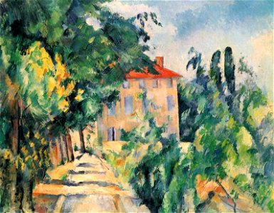 Maison au toit rouge, par Paul Cézanne, Yorck