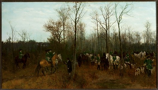 Maksymilian Gierymski - Return from hunting - MP 417 - National Museum in Warsaw. Free illustration for personal and commercial use.