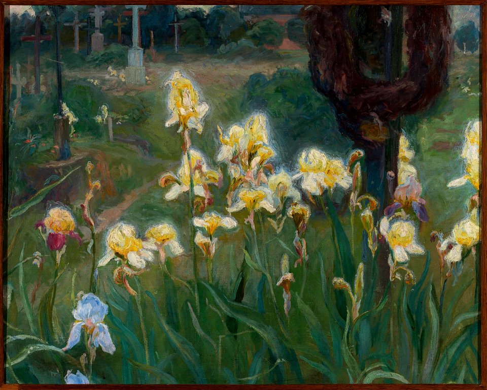 Maksymilian Neuman - Irises in the graveyard - MP 1140 - National Museum in Warsaw