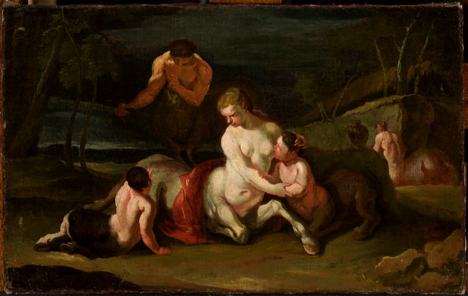 Malarz francuski XVIII w. - Portrait of centaur family against landscape - M.Ob.2242 MNW - National Museum in Warsaw