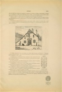 Maison de Gramont à Départ - Inscription au dessus de la porte du Château de Cassou Castetarbe, Orthez - Ecu de M. Bordenave Cassou, Maréchal de camp relevé sur sa tombe à St.-Boès - Fonds Ancely - B315556101 A LAFOND 2 025