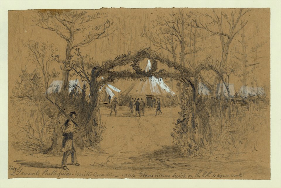 Maj General Butterfields winter Quarters-near Stonemans swich(sic) on the R.R. to Aquia Creek LCCN2004660851