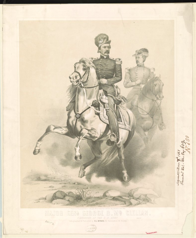 Major Genl. George B. McClellan, Commander of the U.S. Army - G.W. Simons ; lithographed and published by D.J. Byrnes. LCCN90714557