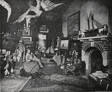 Maler Erwin Günther in seinem Atelier in Düsseldorf, 1904
